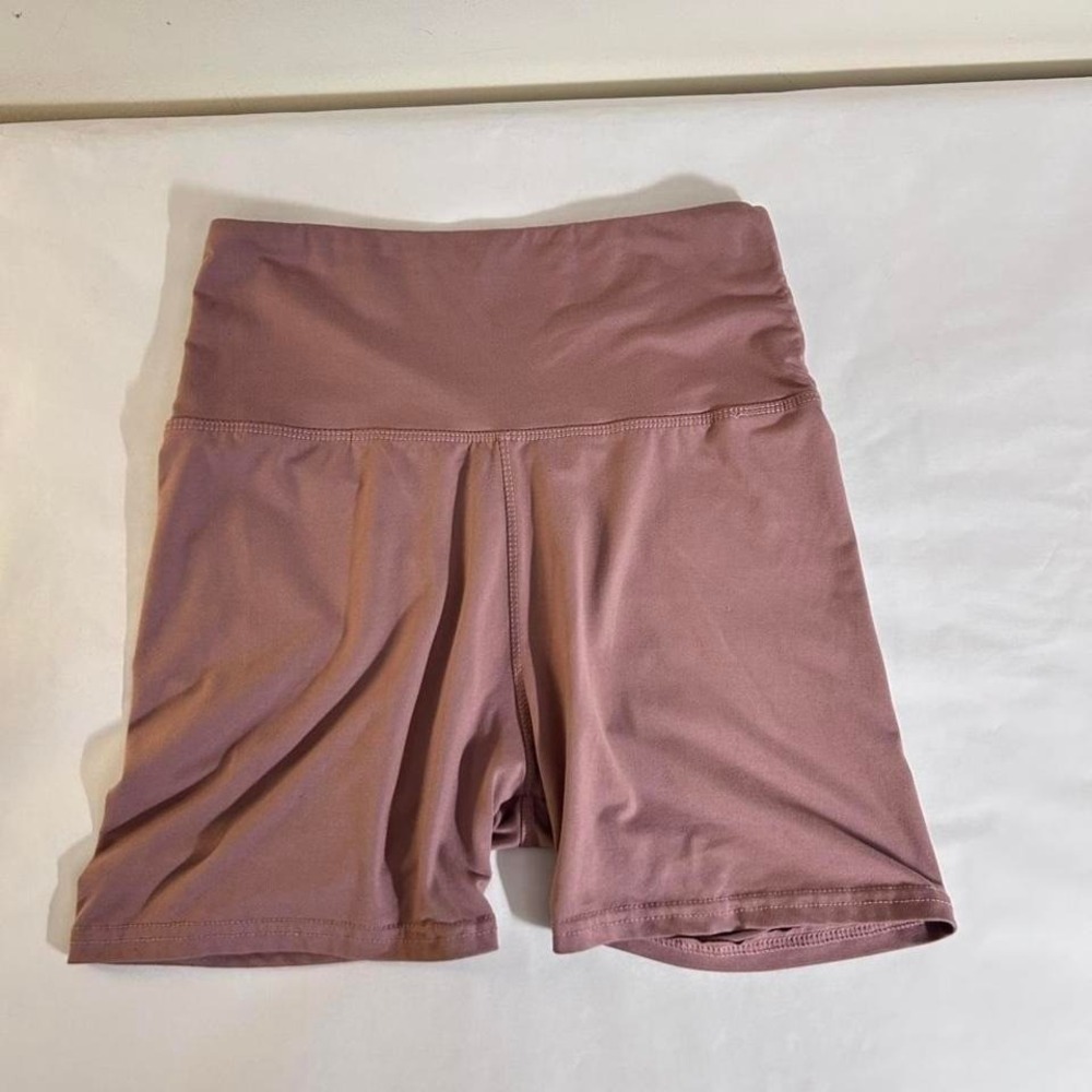 Biker Shorts Women Small-Medium Mauve High Waisted Athletic Yoga Spandex